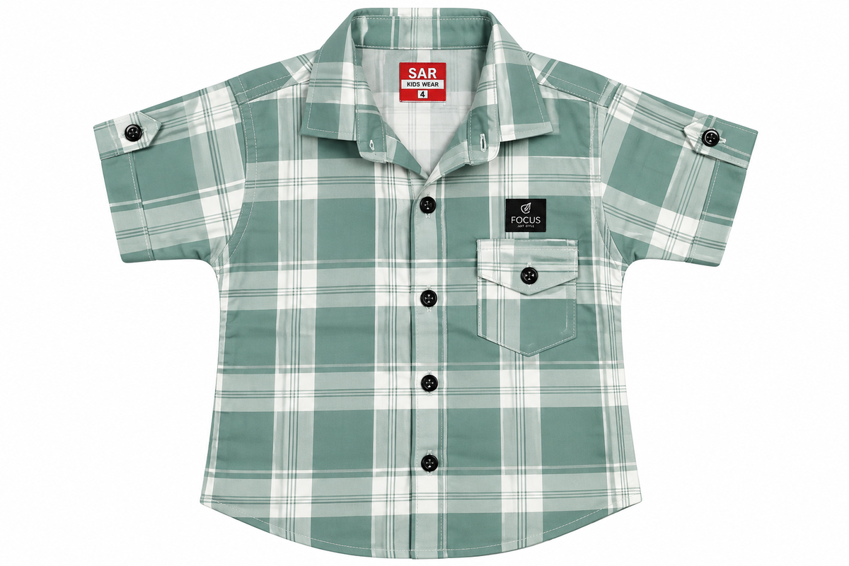 Boys Green Checkered Casual Shirt — lifestyle