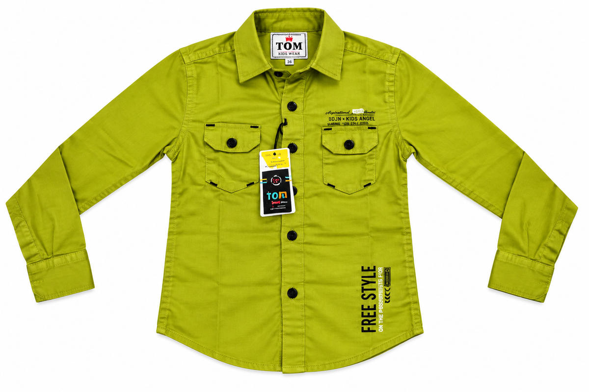 Boys Olive Green Casual Cotton Shirt — lifestyle