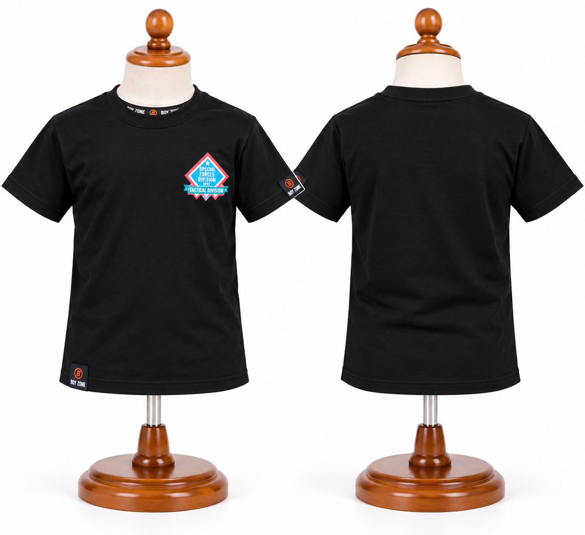 Boys Black Tactical Print T-Shirt