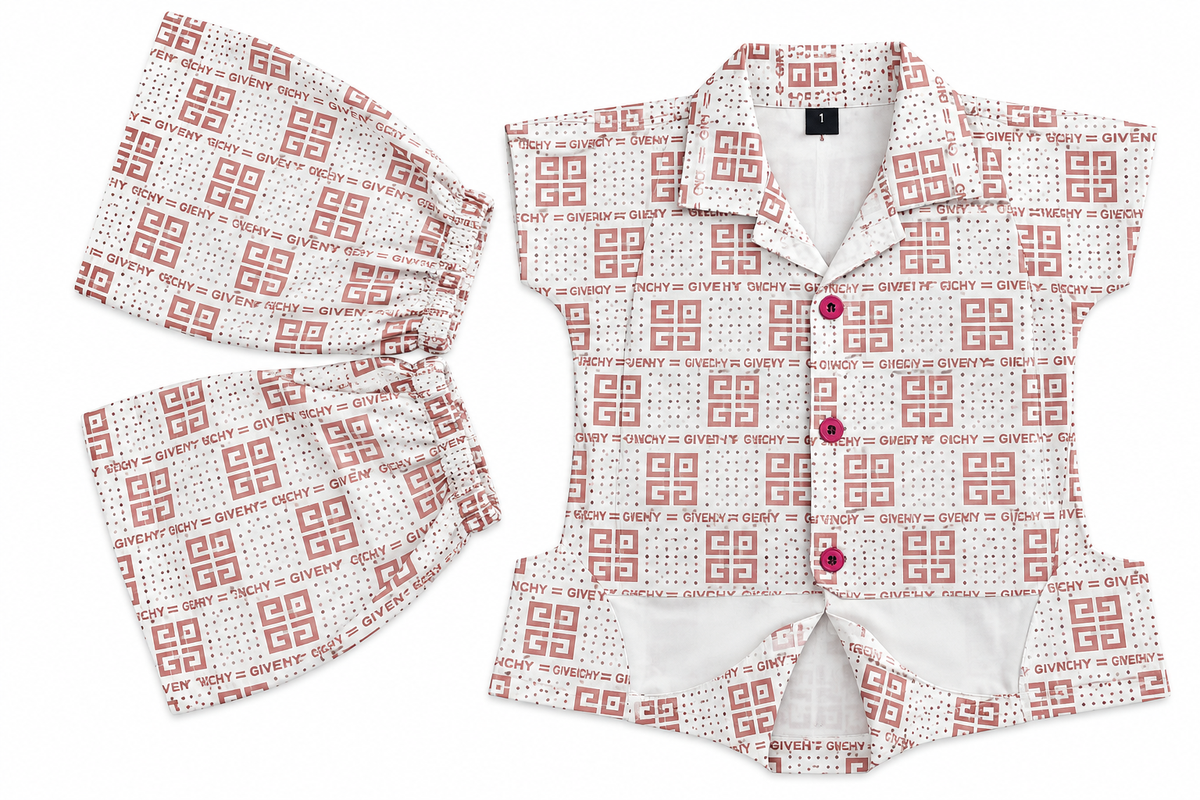 Boys Geometric Print White Shirt and Shorts Co-ord Set — lifestyle