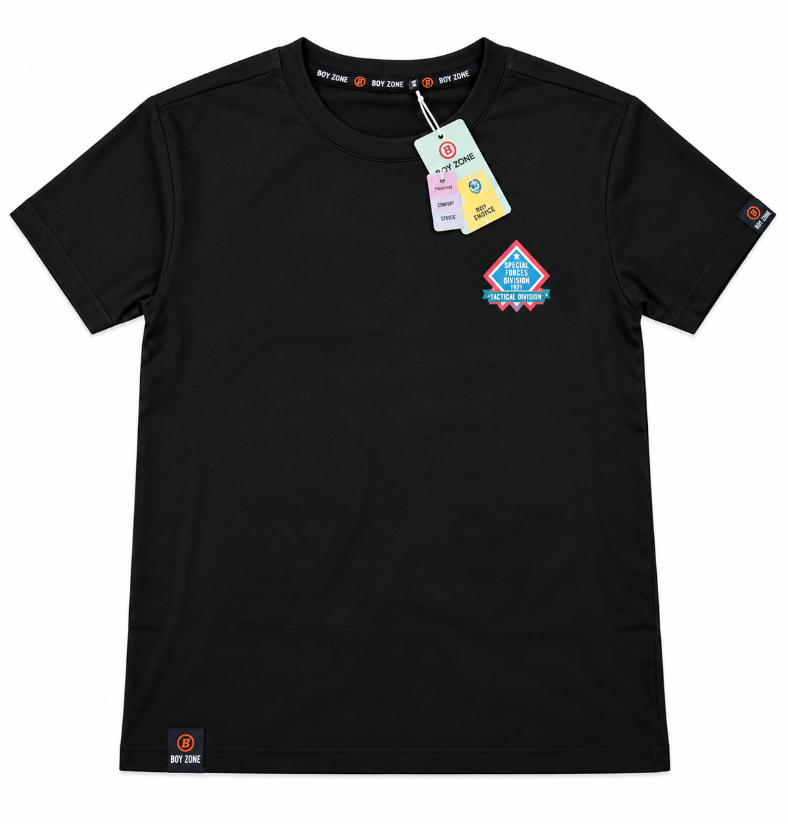 Boys Black Tactical Print T-Shirt