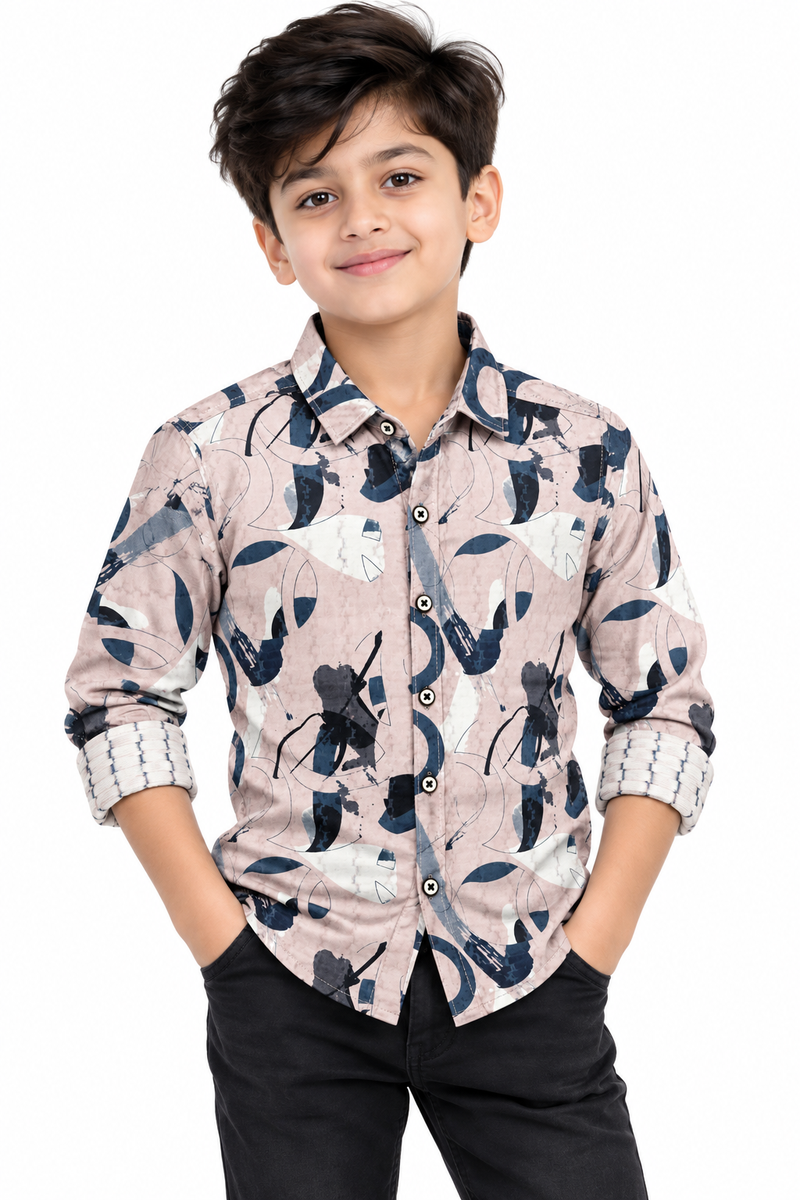 Boys Abstract Print Casual Shirt