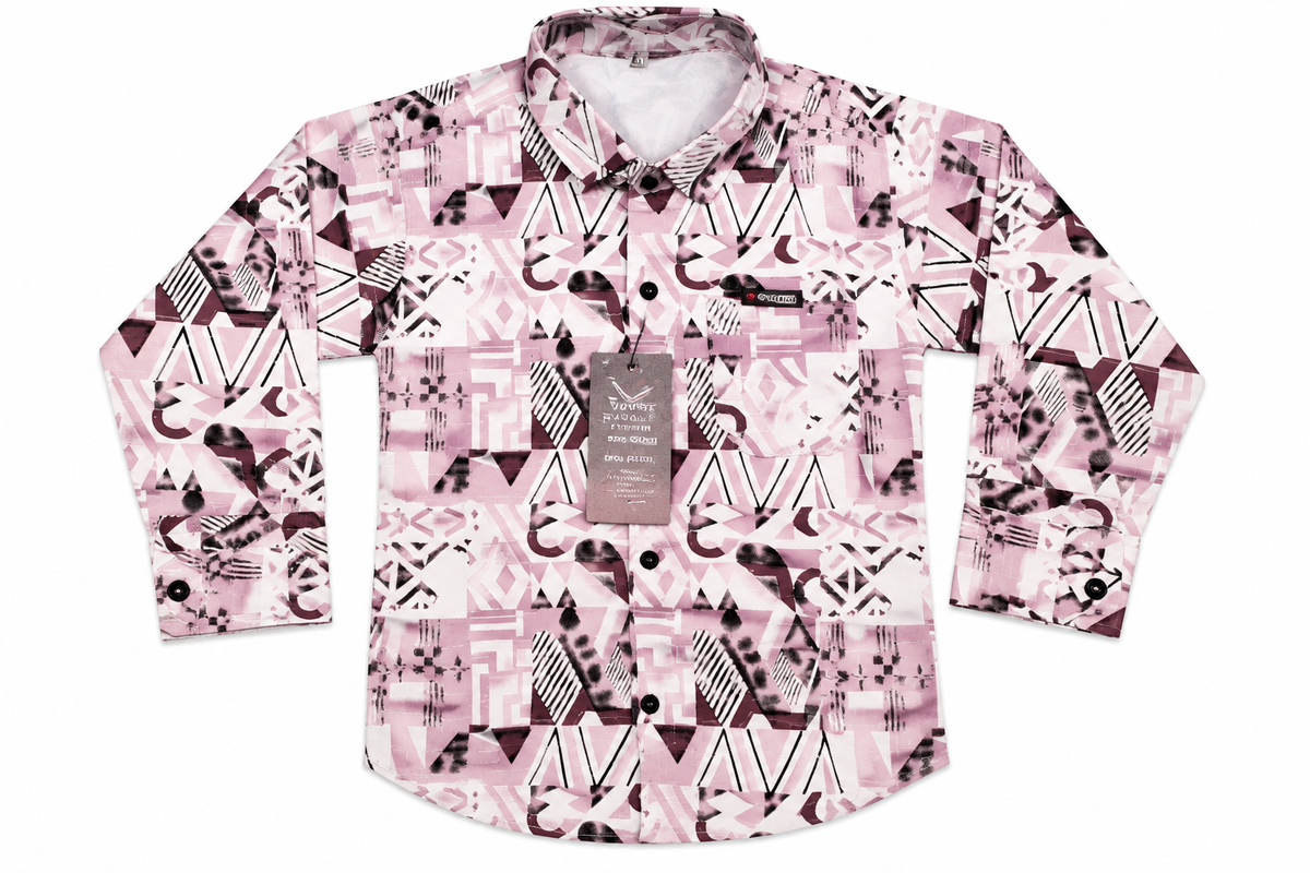 Boys Abstract Geometric Print Casual Shirt - Purple — lifestyle