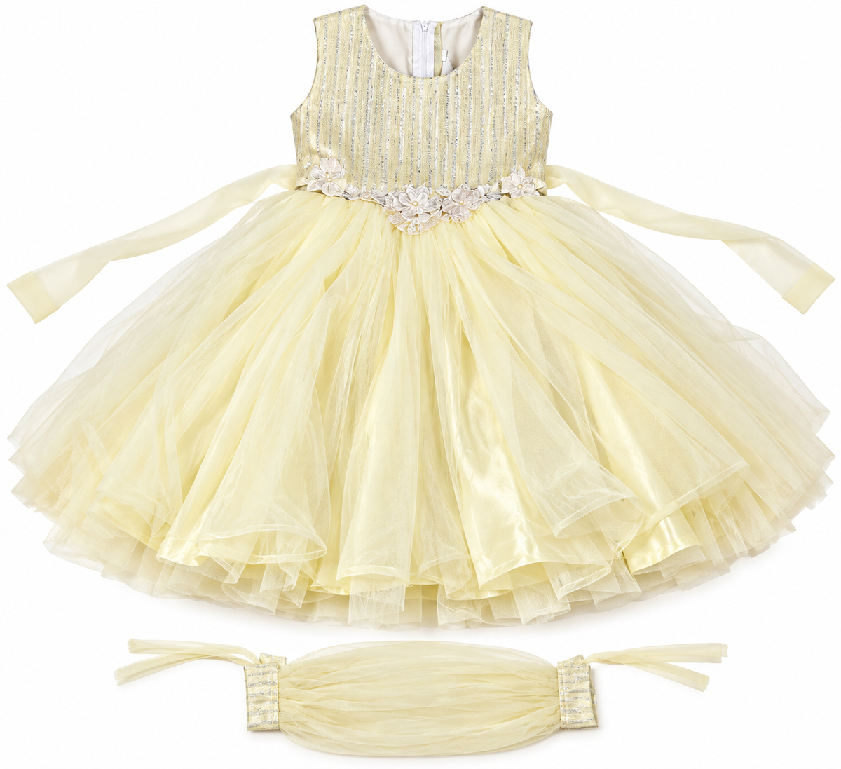 Sunshine Yellow Flared Party Frock