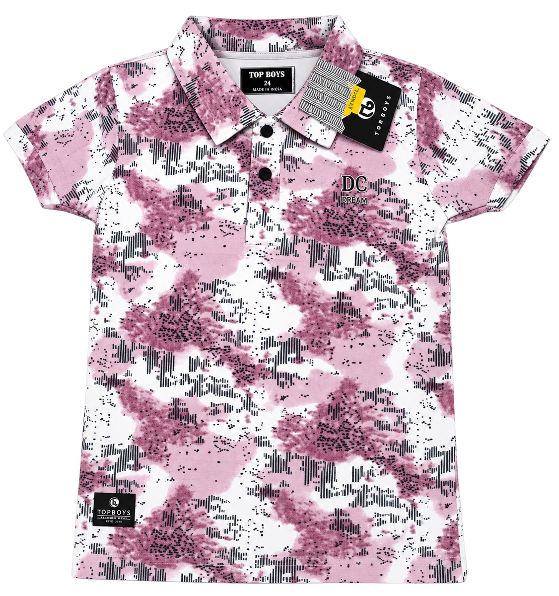 Pink Camo Print Polo T-Shirt