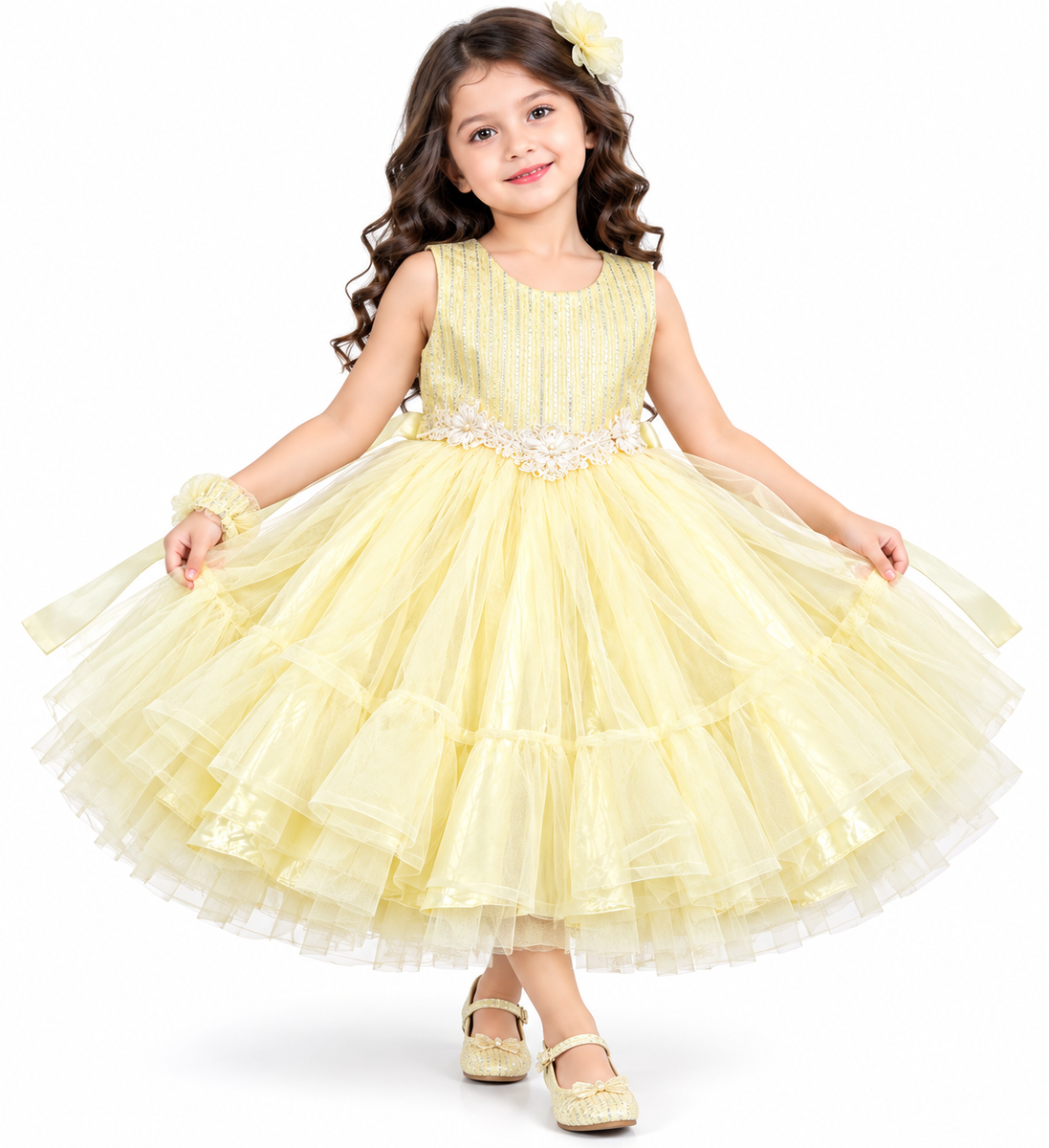 Sunshine Yellow Flared Party Frock