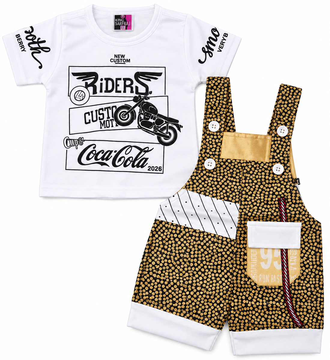Toddler Boys Printed Dungaree and T-Shirt Set — lifestyle