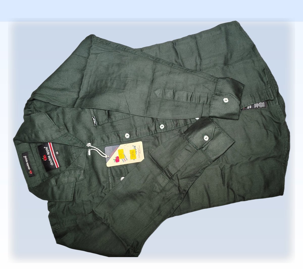 Boys Olive Green Casual Cotton Shirt